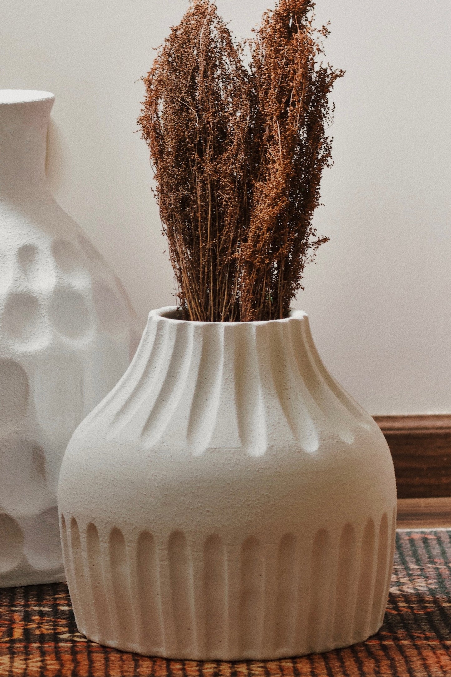 Boho Linen Carved Vase