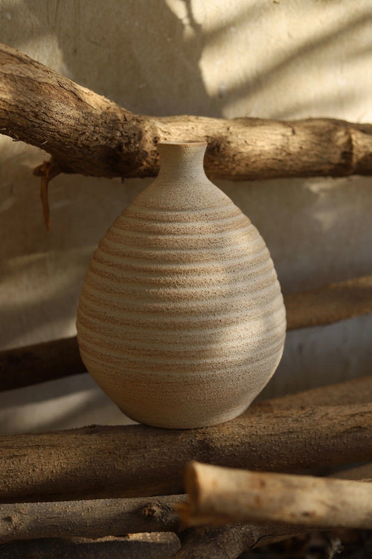 Beige Rustic Linen Vase