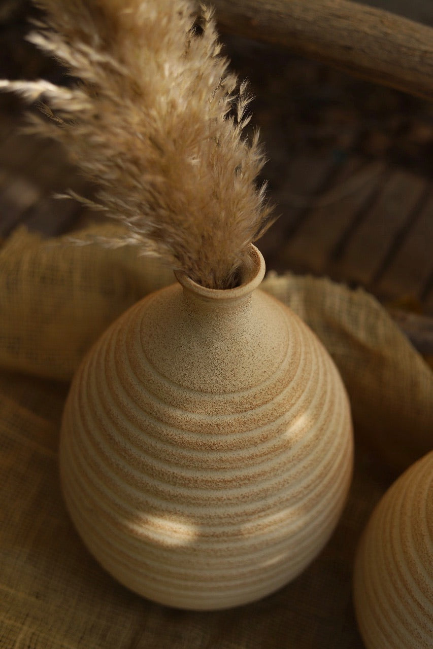 Beige Rustic Linen Vase